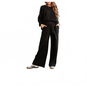 NEW MAC & ME jet setter flowy pant in black
